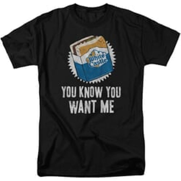 White Castle You Know You Want Me Adult T-shirt - Black
