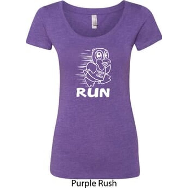 White Penguin Power Run Ladies Scoop Neck Shirt