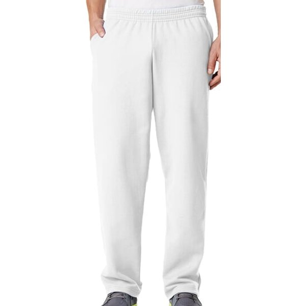 White Sweatpants with Pockets and Open Bottom Cuffs