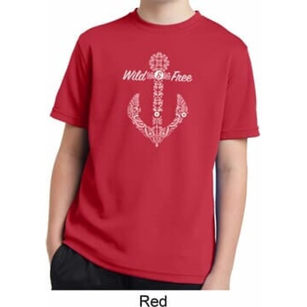 Wild and Free Anchor Kids Moisture Wicking Shirt