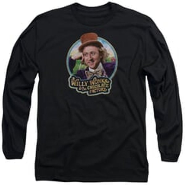 Willy Wonka and The Chocolate Factory Long Sleeve Shirt Its Scrumdiddlyumptious Black Tee T-Shirt