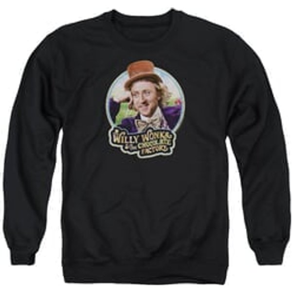Willy Wonka and The Chocolate Factory Sweatshirt Its Scrumdiddlyumptious Adult Black Sweat Shirt