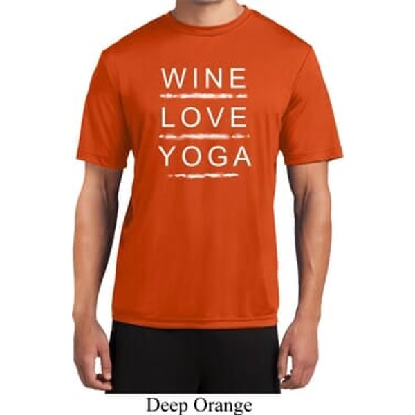 Wine Love Yoga Mens Moisture Wicking Shirt