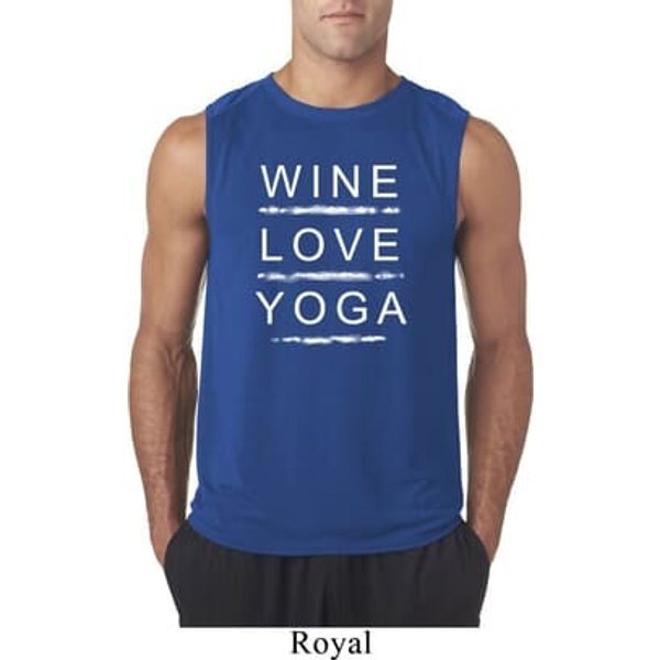Wine Love Yoga Mens Sleeveless Shirt