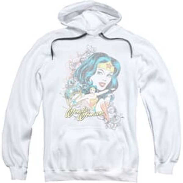 Wonder Woman Hoodie Scroll White Sweatshirt Hoody