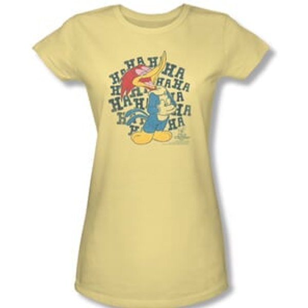 Woody Woodpecker Junior Shirt Laugh It Up Yellow Tee T-Shirt
