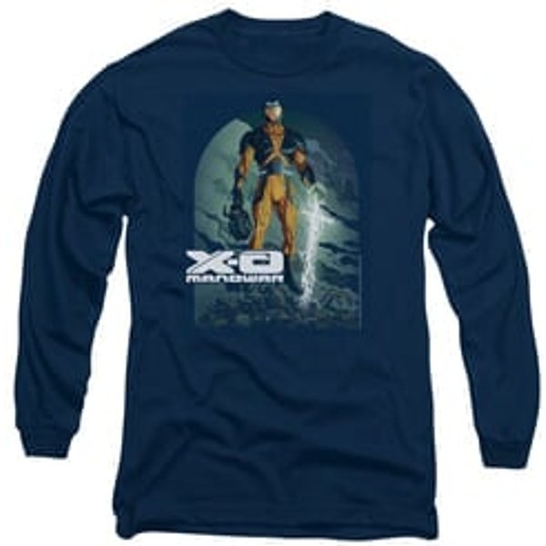 X-O Manowar Long Sleeve Shirt Decapitated Navy Tee T-Shirt