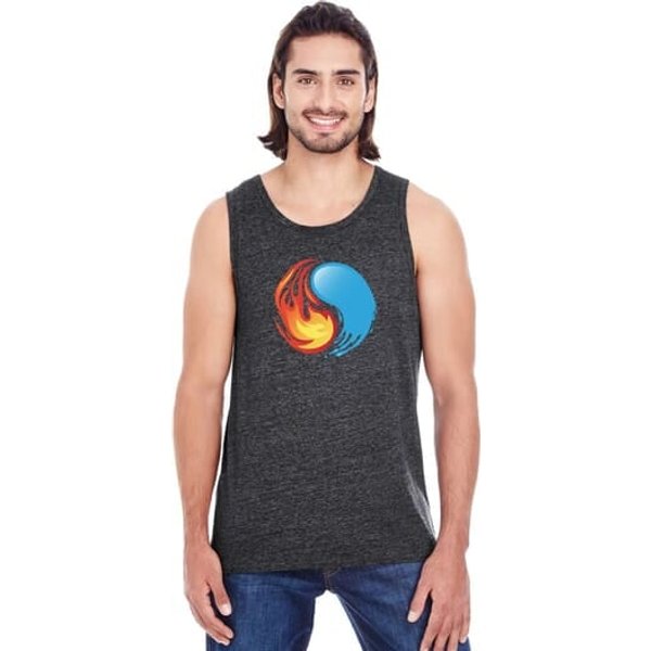 Yin Yang Fire and Water Tri Blend Mens Yoga Tank Top