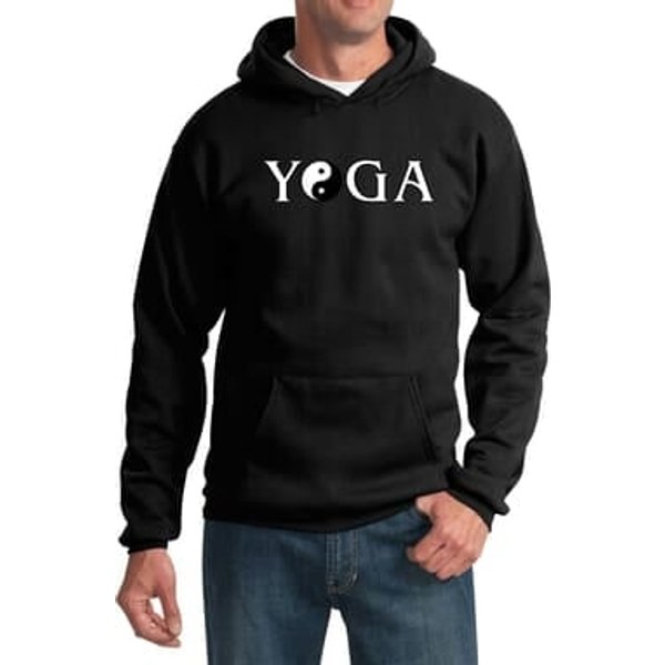 Yin Yang Yoga Text Hoodie