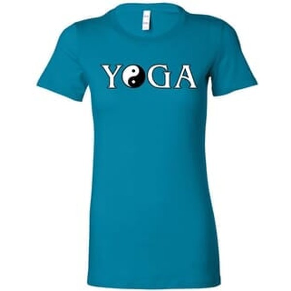 Yin Yang Yoga Text Ladies Longer Length Shirt