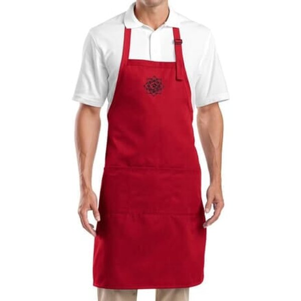 Yoga Apron Black Lotus OM Patch Full Length Apron with Pockets