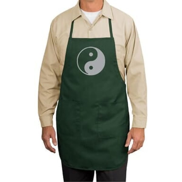 Yoga Apron Yin Yang Big Print Full Length Apron with Pockets