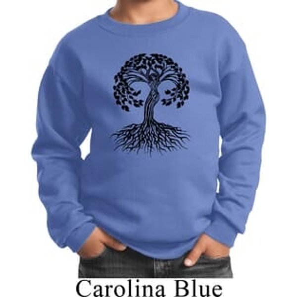 Yoga Black Celtic Tree Kids Sweatshirt
