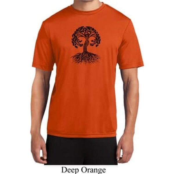Yoga Black Celtic Tree Mens Moisture Wicking Shirt