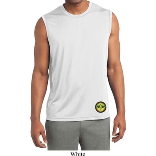 Yoga Buddha Eyes Patch Bottom Print Mens Sleeveless Moisture Wicking