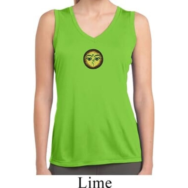Yoga Buddha Eyes Patch Ladies Sleeveless Moisture Wicking Shirt