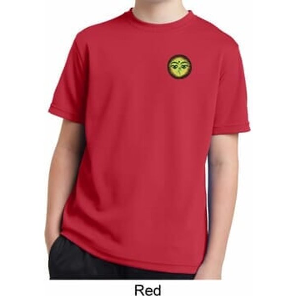 Yoga Buddha Eyes Patch Pocket Print Kids Moisture Wicking Shirt