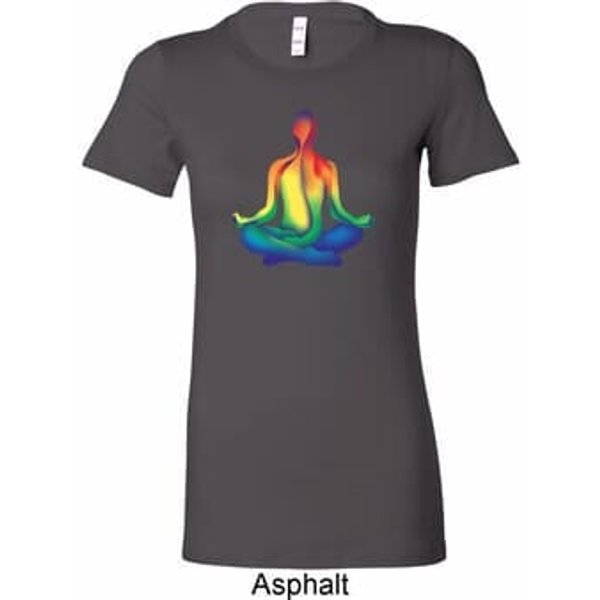 Yoga Chakra Lotus Pose Ladies Longer Length Shirt