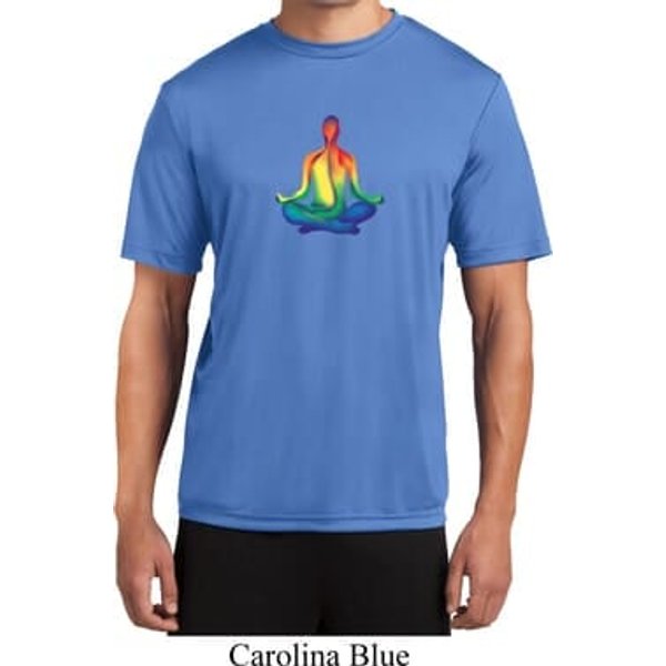Yoga Chakra Lotus Pose Mens Moisture Wicking Shirt