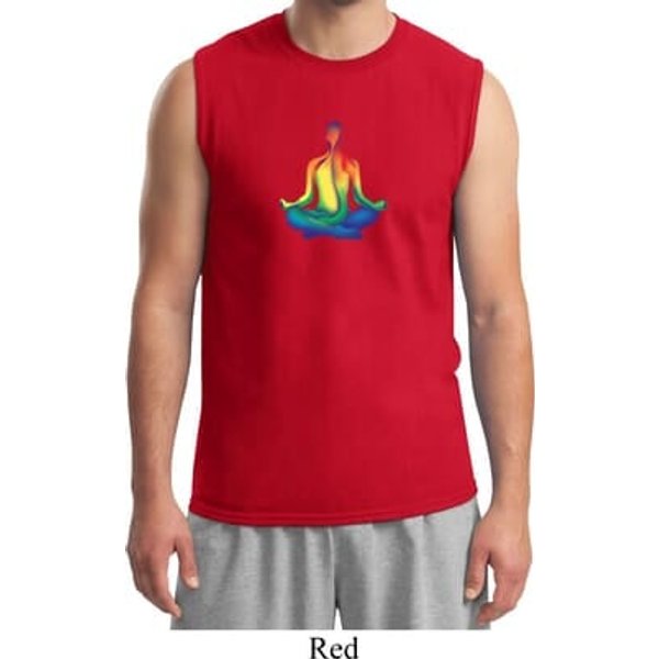 Yoga Chakra Lotus Pose Mens Muscle Shirt