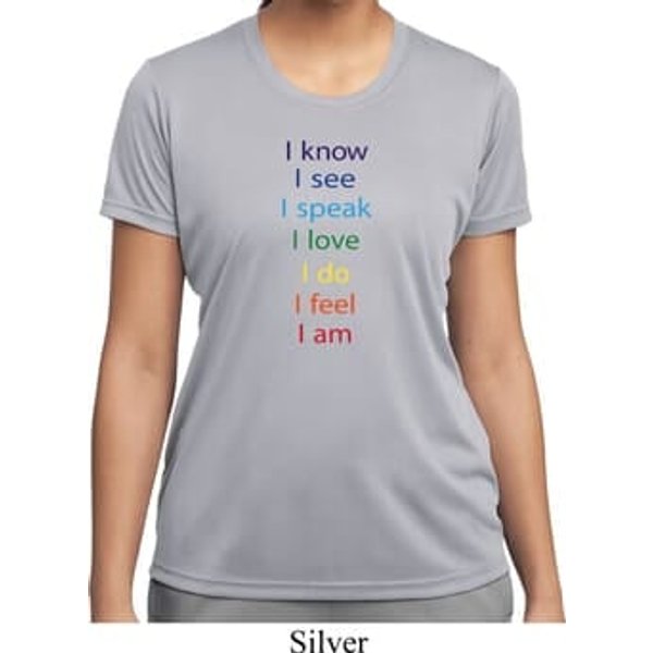 Yoga Chakra Words Ladies Moisture Wicking Shirt