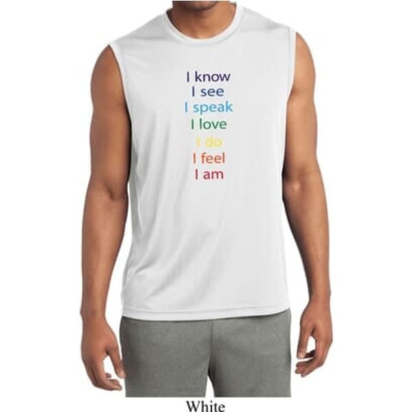 Yoga Chakra Words Mens Sleeveless Moisture Wicking Shirt
