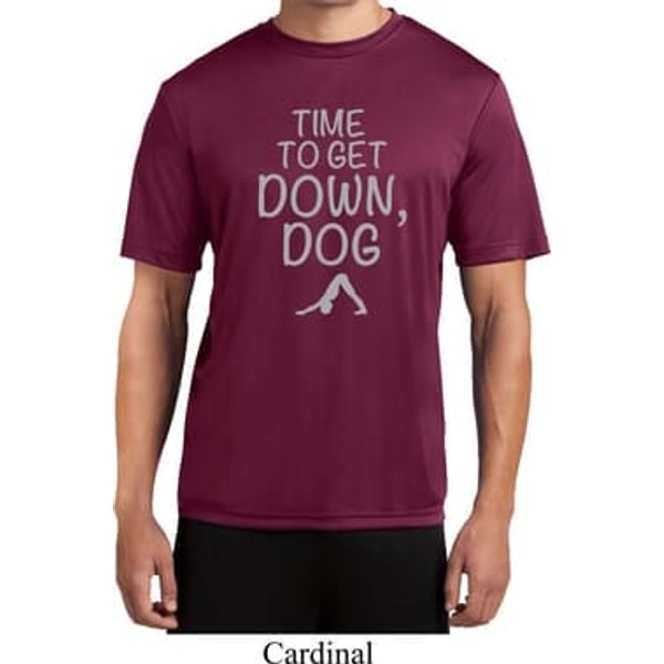 Yoga Get Down Dog Mens Moisture Wicking Shirt