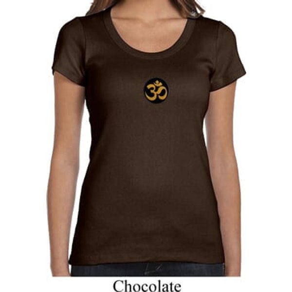 Yoga Gold AUM Patch Ladies Scoop Neck Shirt