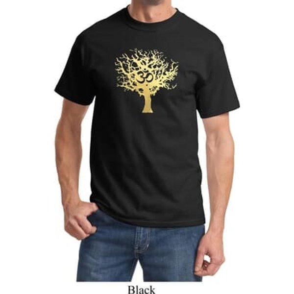 Yoga Gold Foil Tree of Life Adult Shirt