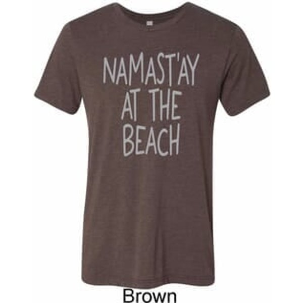 Yoga Namastay at the Beach Mens Tri Blend Crewneck Shirt