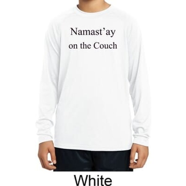 Yoga Namastay Home on the Couch Kids Dry Wicking Long Sleeve Shirt