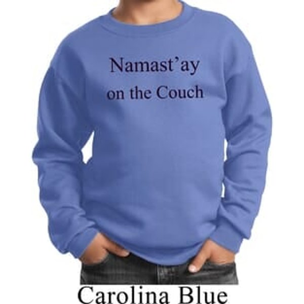 Yoga Namastay Home on the Couch Kids Sweatshirt