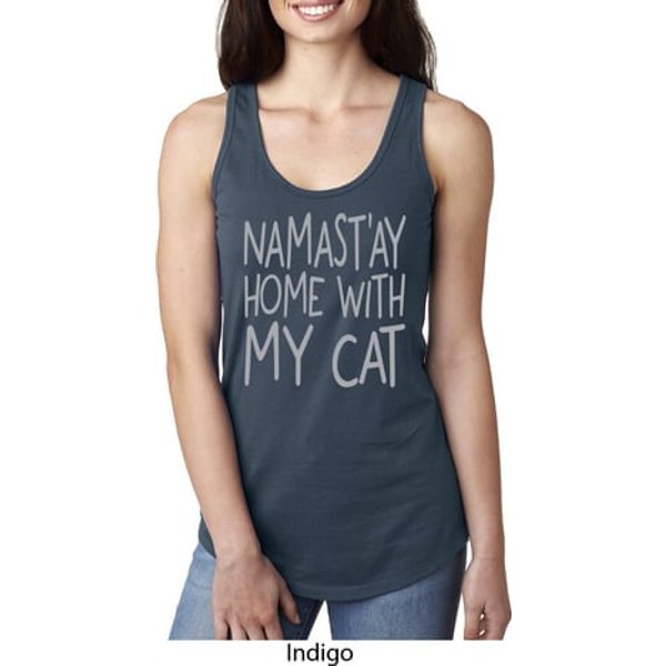 Yoga Namastay Home with My Cat Ladies Ideal Tank Top