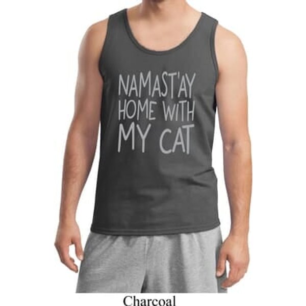 Yoga Namastay Home with My Cat Tank Top