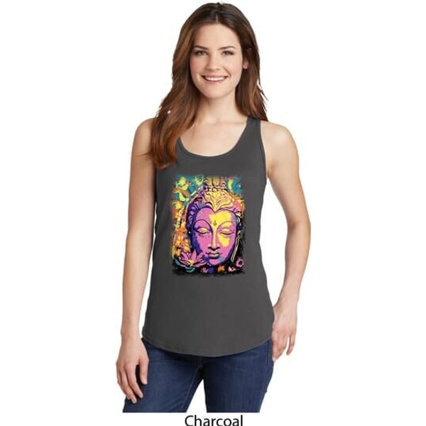 Yoga Psychedelic Buddha Ladies Tank Top