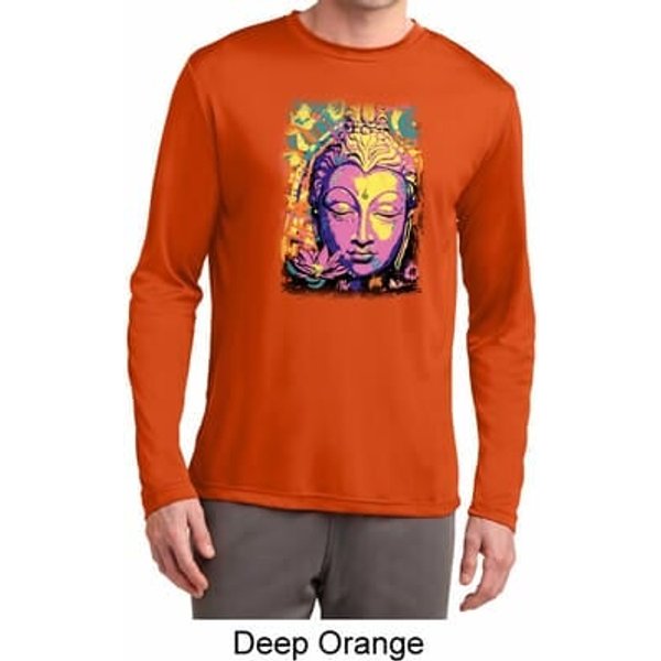 Yoga Psychedelic Buddha Mens Moisture Wicking Long Sleeve Shirt