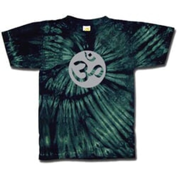 Yoga Shirt OM Aum Meditation Sports Swirl Tie Dye Hunter Green Tee