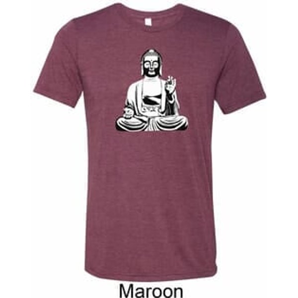 Yoga Tee At Peace Buddha Tri Blend Tee