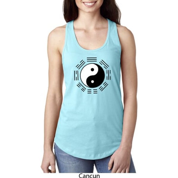 Yoga Ying Yang Trigrams Ladies Ideal Tank Top