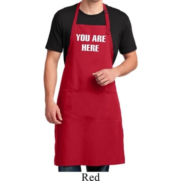 You Are Here Full Length Apron with Pockets