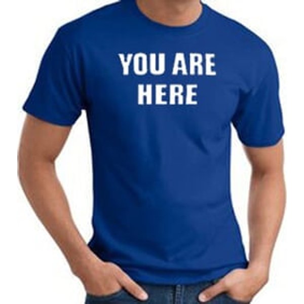 YOU ARE HERE Funny Novelty Adult T-shirt - Royal