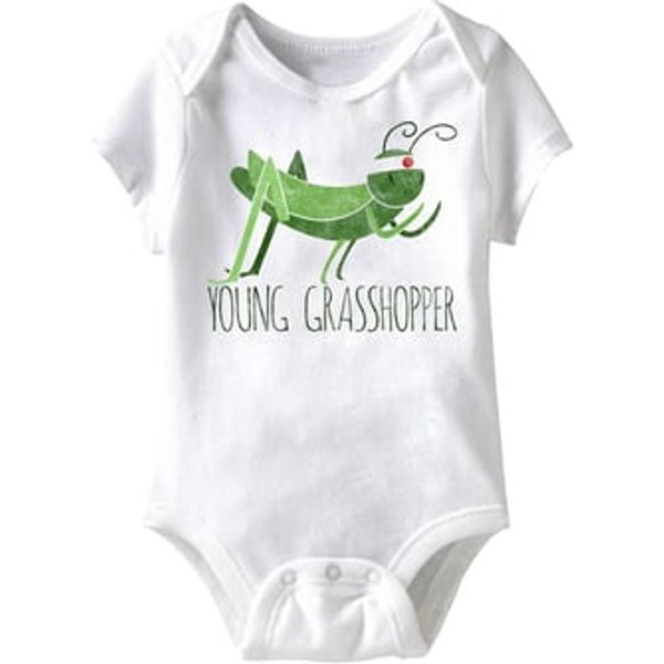Young Grasshopper Funny Baby Romper White Infant Babies Creeper