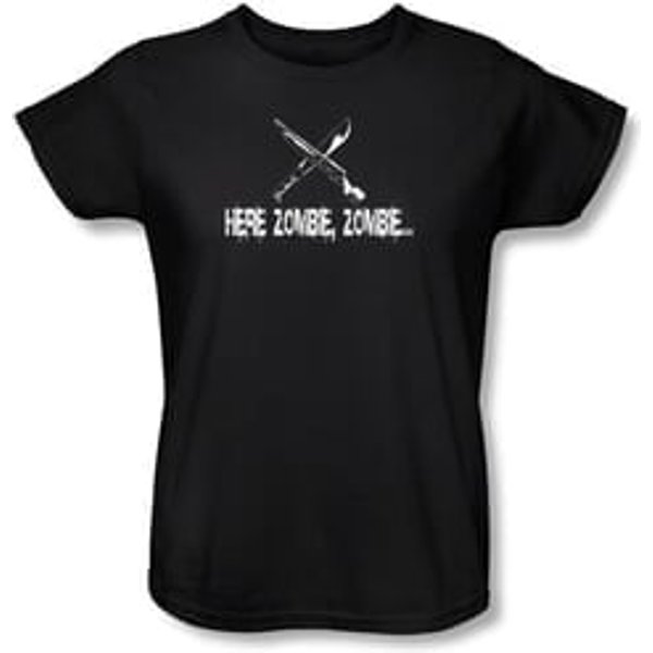 Zombie Ladies T-Shirt Here Zombie Zombie Black Tee Shirt
