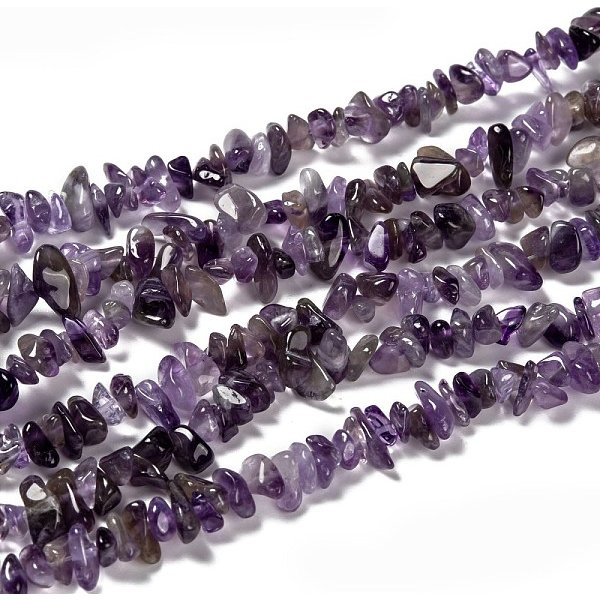 Natural Amethyst Beads Strands, Chips, 5-9x5-9mm, Hole: 1mm, about 31 inch(80cm)