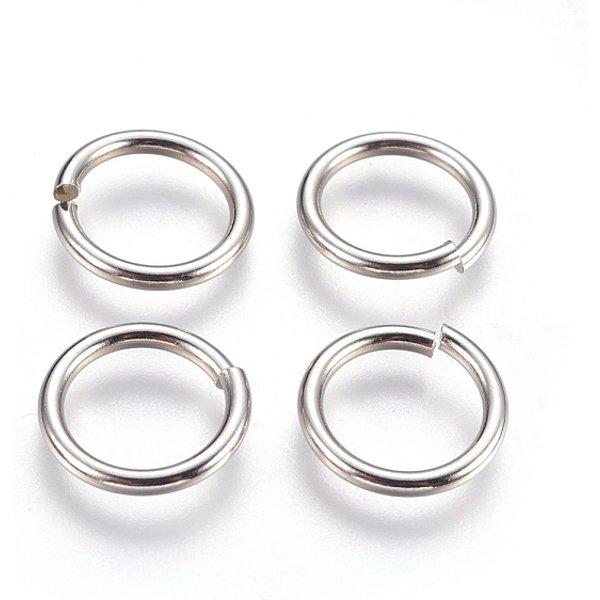 Tarnish Resistant 304 Stainless Steel Open Jump Rings, Stainless Steel Color, 12 Gauge, 16x2mm, Inner Diameter: 12mm, 260pcs/bag