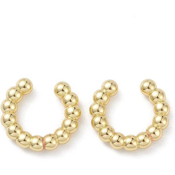 Aretes De LatóN Con BañO De Cremallera, Sin Plomo Y El Cadmio, Plateado De Larga DuracióN, Forma De C, Real 18K Chapado En Oro, 12.5X14X3Mm-image