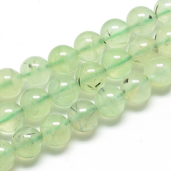 Natur Prehnit Perlen Stränge, Runde, 4 mm, Bohrung: 0.5 mm, ca. 106 Stk. / Strang, 15.7 Zoll (39.8 cm)
