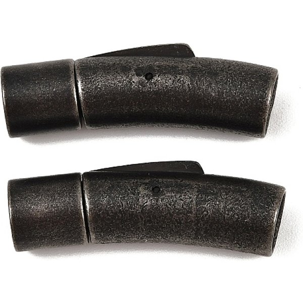 Bajonettverschlüsse aus Edelstahl 304, Rundloch, Antik Silber Farbe, 30.5x10.5x8 mm, Bohrung: 6.5 mm