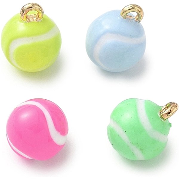 Alloy Enamel Pendants, Golden, Tennis, 11X8Mm, Hole: 1.2Mm-image