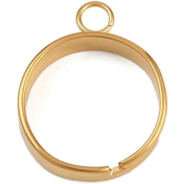 Basis FüR Schlaufenring Aus Edelstahl 304, Golden, 4.5 Mm, Bohrung: 3.5 Mm, Innendurchmesser: 17 Mm-image